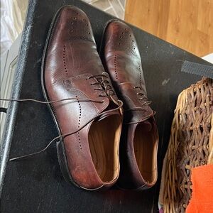 Johnston & Murphy Men's Dark Brown Leather Derby Oxfords